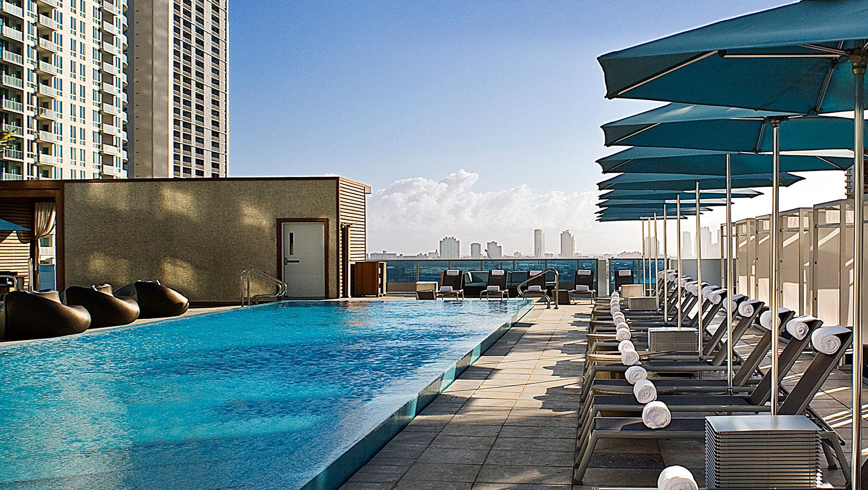 Rooftop pool at Kimpton EPIC Hotel in miami