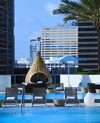 Rooftop pool with cabana