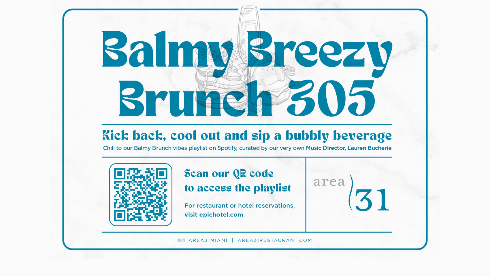 event poster with QR code for Balmy Breezy Lunch 305