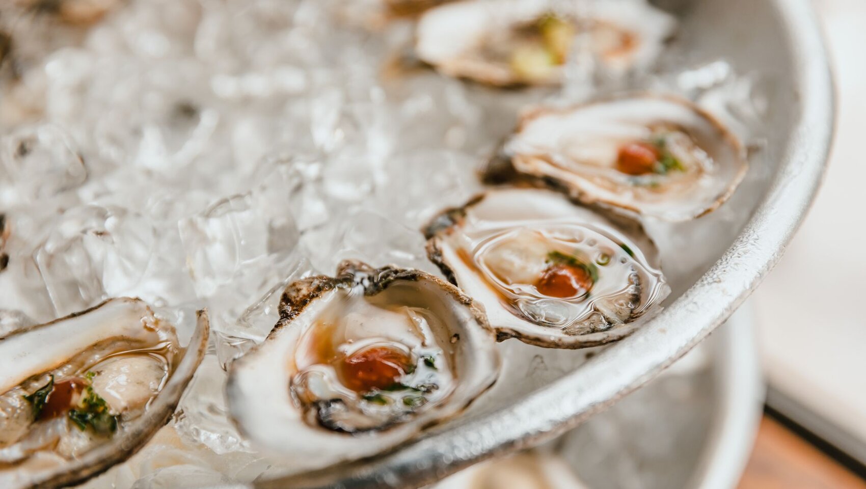 oysters on the half shell at Area 31