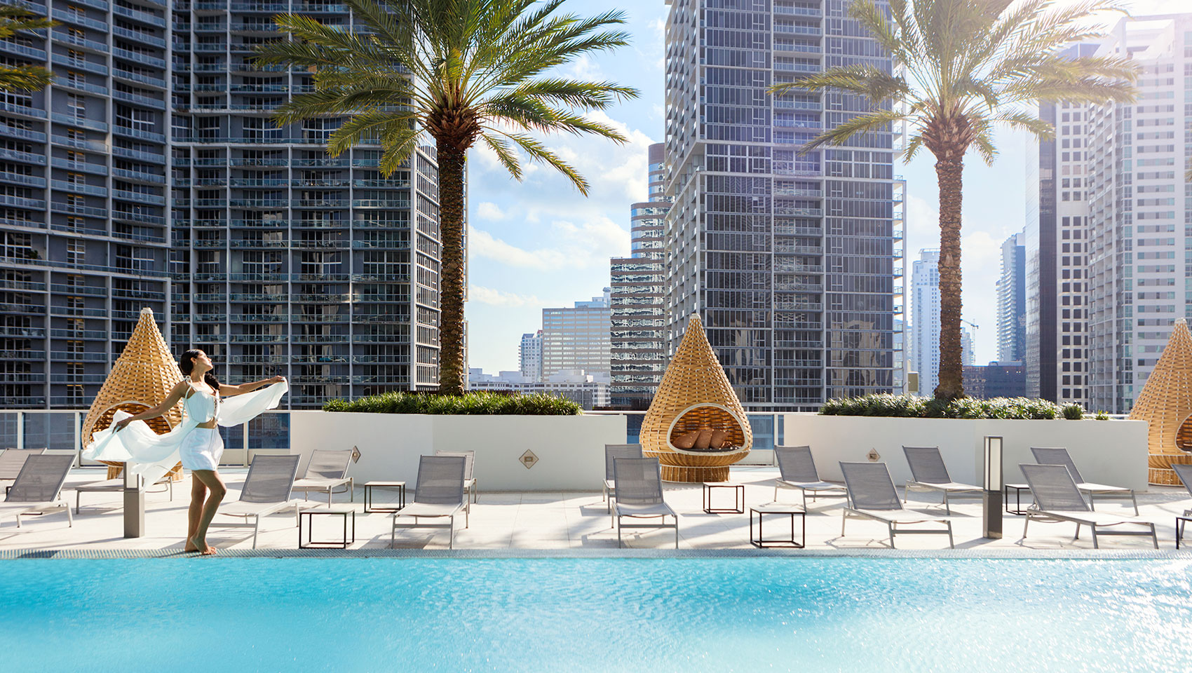 Rooftop pool overlooking Miami