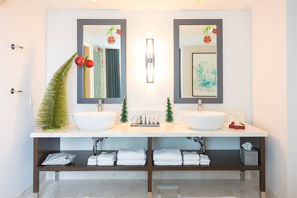 Holiday Decorated Bathroom