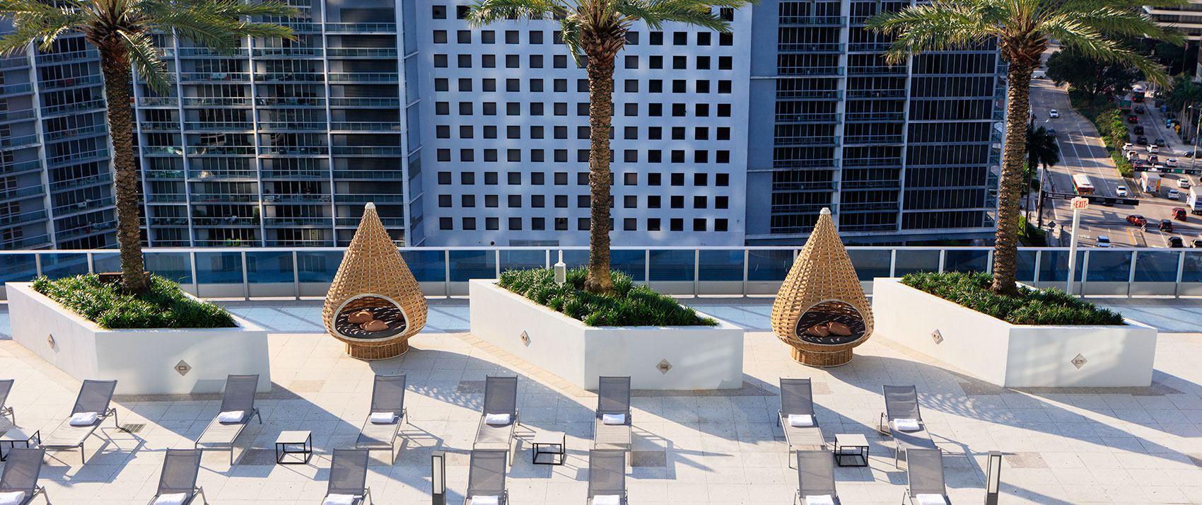 Rooftop Pool Deck with Cabanas